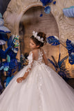 Flower girl dress, Tulle Lace flower girl dress Ivory First communion dress, Junior bridesmaid dress princess dress
