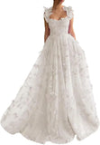 Women's 3D Butterfly Prom Dresses Tulle Ball Gown Fairy Corset Long Slit Lace Applique Formal Evening Dress party dresses