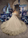 Wedding Ruffles Floor Length Girl Kids Birthday Ball Gown First Holy Communion Gowns Customized Princess Flower Girl Dresses