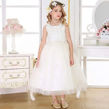 Ivory Tulle Puffy Applique With Big Bow Sleeveless For Wedding Birthday Banquet First Communion Dresses Flower Girl Dresses