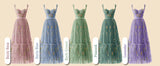 Maßgeschneiderte Damen-Ballkleider mit Blumenstickerei und Tüll, teelanges Korsett, A-Linie, Fee, formelles Abendkleid, Partykleid, Brautjungfer 