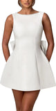 Kurze Brautkleider für die Braut, Strand, Spitzenapplikation, Tüll, trägerlos, Boho-Korsett, Mini-Brautkleid, Satin-Brautkleid mit Ärmeln 