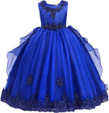 Blumenmädchenkleid Prinzessin Puffy Tüllkleider Brautjungfer Hochzeit Kommunion Geburtstagsfeier Festzug Maxi Ballkleid für Kinder