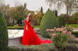Rotes Hochzeitskleid aus Spitze und Tüll Individuelles formelles Fotoshooting Ballkleid Braut schlichte Hochzeitskleider 