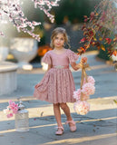 Boho Blumenmädchenkleid rustikales Blumenmädchenkleid Spitze Boho Hochzeitspartykleid Erstkommunionkleid Kleid mit kurzen Ärmeln 