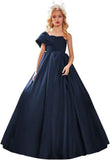 Satin One Shoulder Flower Girl Dresses for Wedding Ball Gown Puffy Pageant Gown Cute First Communion Dress princess dress