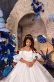 Flower Lace flower girl dress Ivory First communion Junior bridesmaid ball gown princess girls dresses for party and wedding