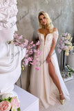 tulle floral lace fairy wedding dress. Modern bridal lace-up corset ball gown. Unique A line wedding dress with sexy deep V neck