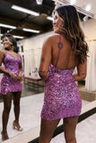 Sparkly Sequin Homecoming Dresses for Teens Short Tight Appliques Mini Formal Prom Cocktail Gown 2025 Wedding Party Dresses