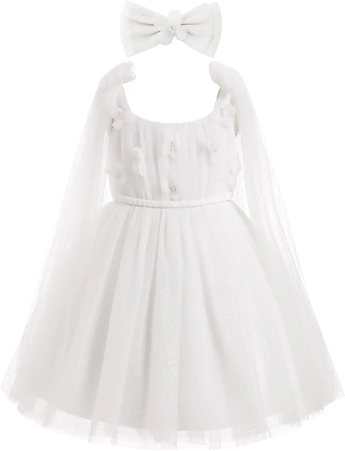 Blumenmädchenkleid, ärmellos, Spaghettiträger, floral bestickt, Prinzessinnenkleid, Kleinkind, Geburtstagsparty, Fee, Tüllkleid 