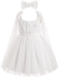Blumenmädchenkleid, ärmellos, Spaghettiträger, floral bestickt, Prinzessinnenkleid, Kleinkind, Geburtstagsparty, Fee, Tüllkleid 