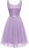 Sequin Dress for Woman Vintage A Line Wedding Formal Swing Mesh Prom Dress Sleeveless Cocktail Maxi Gowns