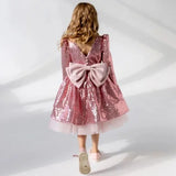 Rosa Tüll mit Schleife Feder Kurzarm für Hochzeit Geburtstag Party Bankett Heilige Kommunion Kleid individuelle Blumenmädchenkleider 
