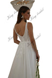 Individuell angefertigtes elegantes handgefertigtes schimmerndes Tüll-Hochzeitskleid mit Perlenspitze, schlichte Brautkleider, Hochzeitskleid, Brautkleider 