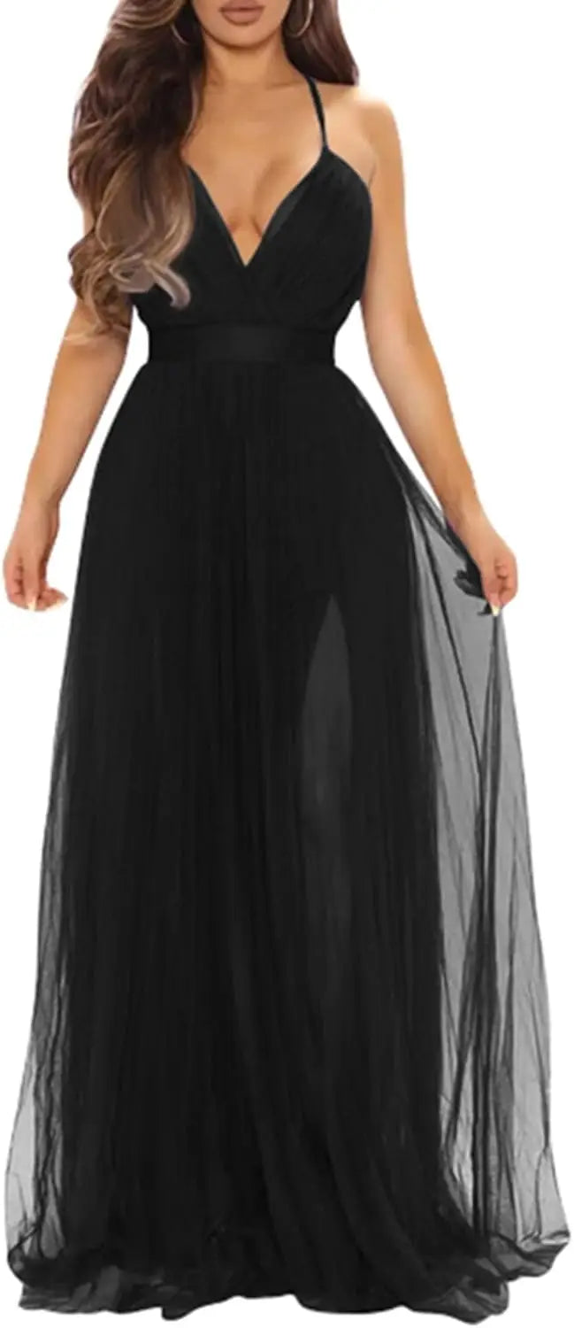Women's Sexy Deep V Neck Split Cocktail Party Formal Bridesmaid Maxi Dress evening dresses  prom party dresses