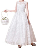 Blumenmädchenkleid Gürtel Ärmellos Mädchen Kommunion Elegantes Kleid Erstkommunion Mädchenkleider Festzugskleider für Mädchen 