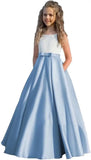 Satin Blumenmädchenkleid Erstkommunionkleid Kinder Hochzeit Ballkleider Prinzessin Party Mädchen Festzugskleider für Mädchen 