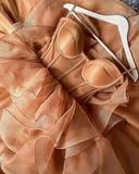 Tulle Prom Dress Spaghetti Straps Ball Gowns High Low Homecoming Dress Layered Ruffles Princess Quinceanera Dresses
