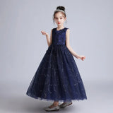 Princess Dress  Flower Girl Dresses Champagne Tulle Mesh Appliques Sleeveless For Wedding Birthday Party Banquet Princess Gowns