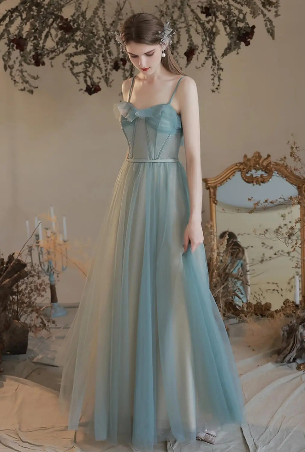 Spaghettiträger Mesh Ball Abendkleider Geburtstag Damen Cocktail Party Kleid Formelle Abendkleid Party Hochzeit Down 