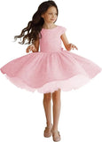 Tutu Festzugskleider Pailletten Blumenmädchenkleid Kurzes Prinzessinnenkleid Ballkleid Blumenmädchenkleider für Hochzeiten 