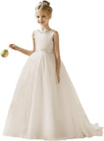 Flower Girl Tulle Tutu Dress for Kids Wedding Girl First Communion Pageant Dresses Princess Prom Ball Gowns with Bow