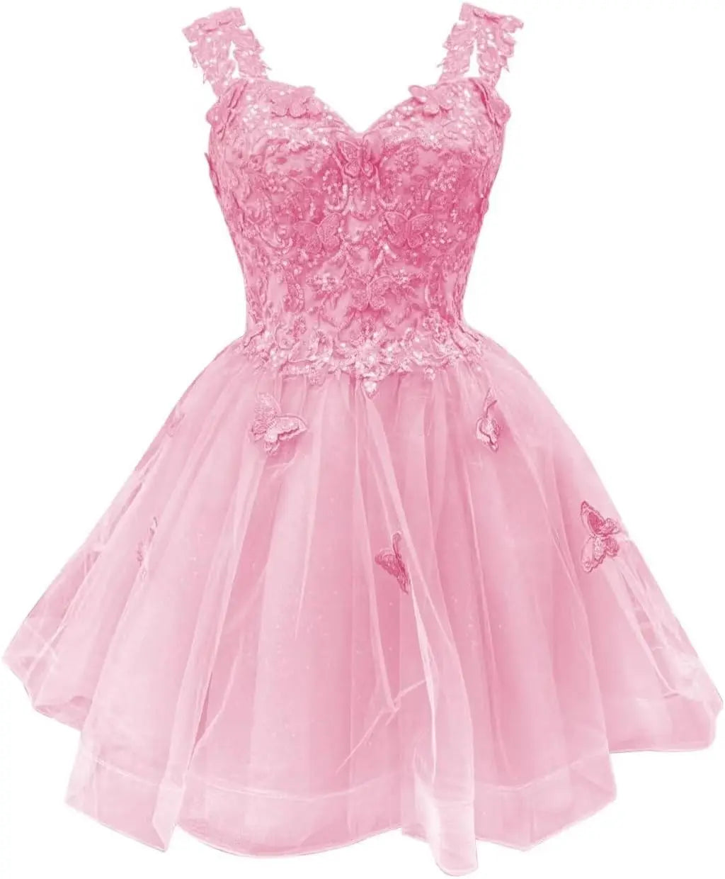 3D Butterfly Short Homecoming Dresses Sparkly Tulle Prom Dress Teens Off Shoulder DAMA Dresses for Quinceanera