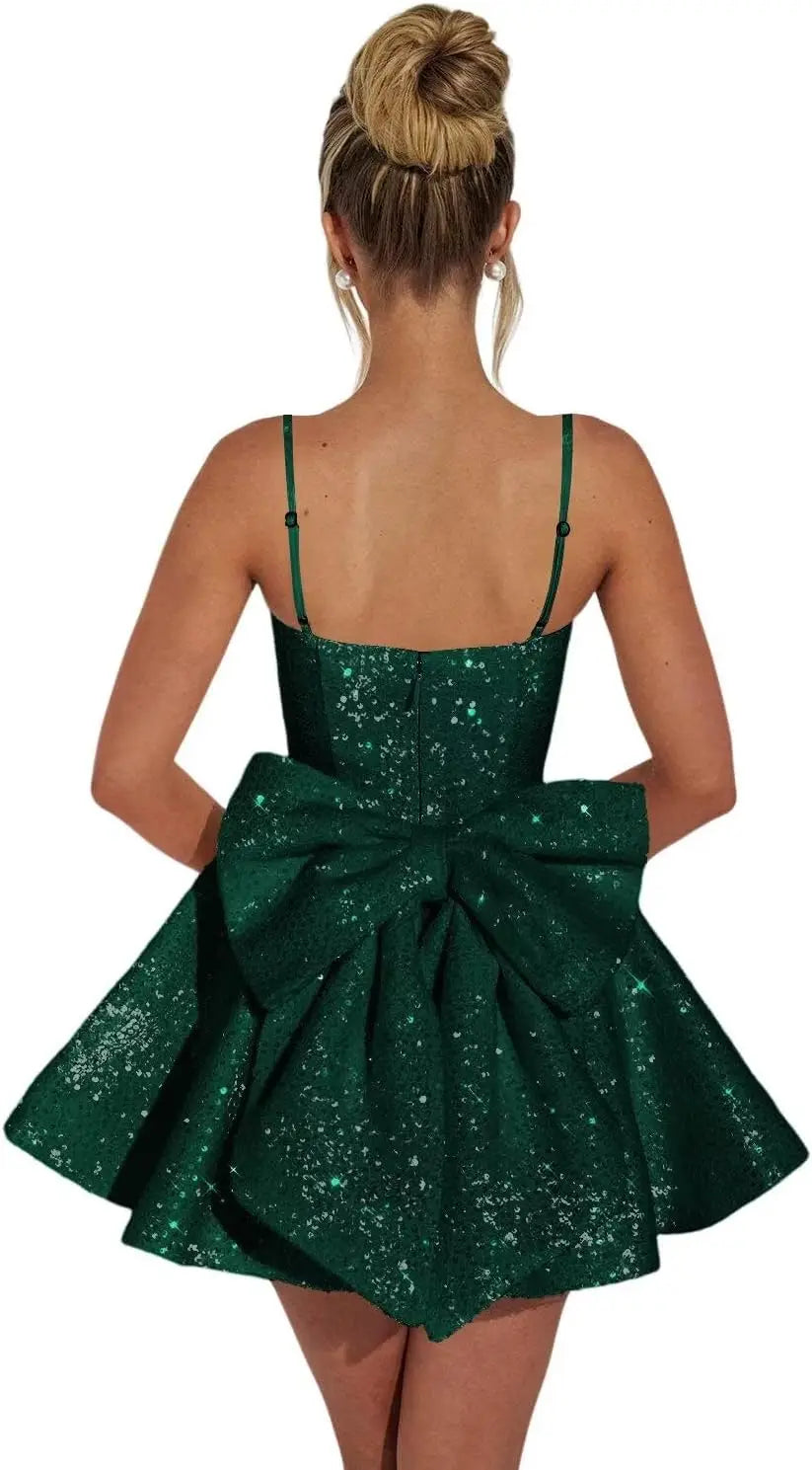 Maßgefertigte Damen-Heimkehrkleider mit quadratischem Ausschnitt und Pailletten für Teenager, A-Linie, kurzes Abschlussballkleid, Hochzeitsfeierkleid, Clubwear, Cocktailkleid 