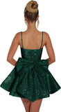 Maßgefertigte Damen-Heimkehrkleider mit quadratischem Ausschnitt und Pailletten für Teenager, A-Linie, kurzes Abschlussballkleid, Hochzeitsfeierkleid, Clubwear, Cocktailkleid 