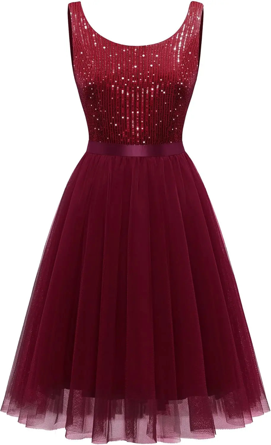 Sequin Dress for Woman Vintage A Line Wedding Formal Swing Mesh Prom Dress Sleeveless Cocktail Maxi Gowns