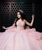 Puffy Tulle Quinceanera Dresses Ball Gown Strapless Long Sweet 16 Dress Sweetheart Sparkly Evening Gown ball gown dress