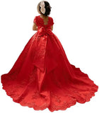 Blumenmädchenkleid für Mädchen zur Hochzeit, Applikationen, Tüll, Festzugskleider, kurze Ärmel, Ballkleid mit Schleife, Prinzessinnenkleid 
