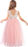 Vestido de niña de las flores, princesa, sin mangas, floral, bordado, para verano, boda, desfile, cumpleaños, tutú, vestido de tul 