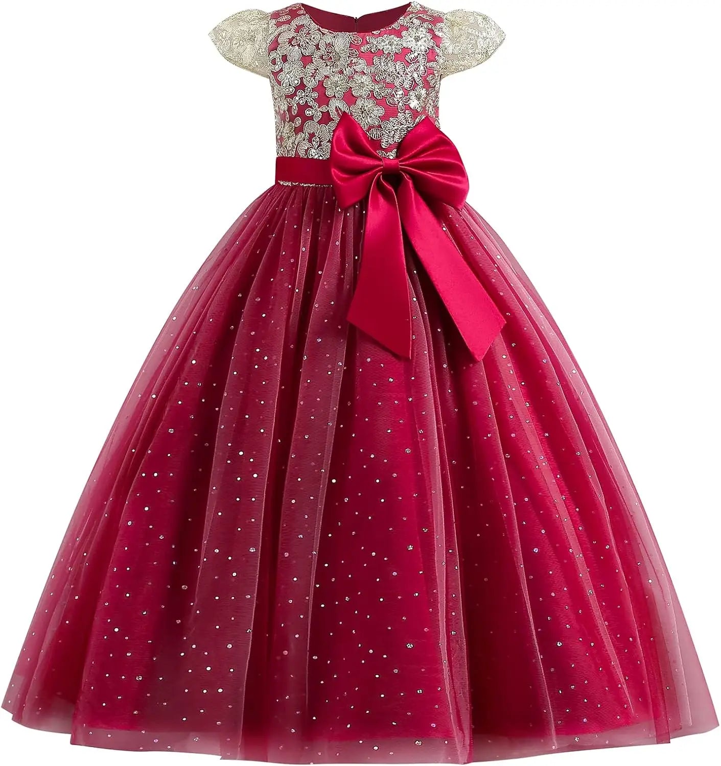 Blumenmädchenkleid Prinzessin Puffy Tüllkleider Brautjungfer Hochzeit Kommunion Geburtstagsfeier Festzug Maxi Ballkleid für Kinder