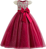 Blumenmädchenkleid Prinzessin Puffy Tüllkleider Brautjungfer Hochzeit Kommunion Geburtstagsfeier Festzug Maxi Ballkleid für Kinder