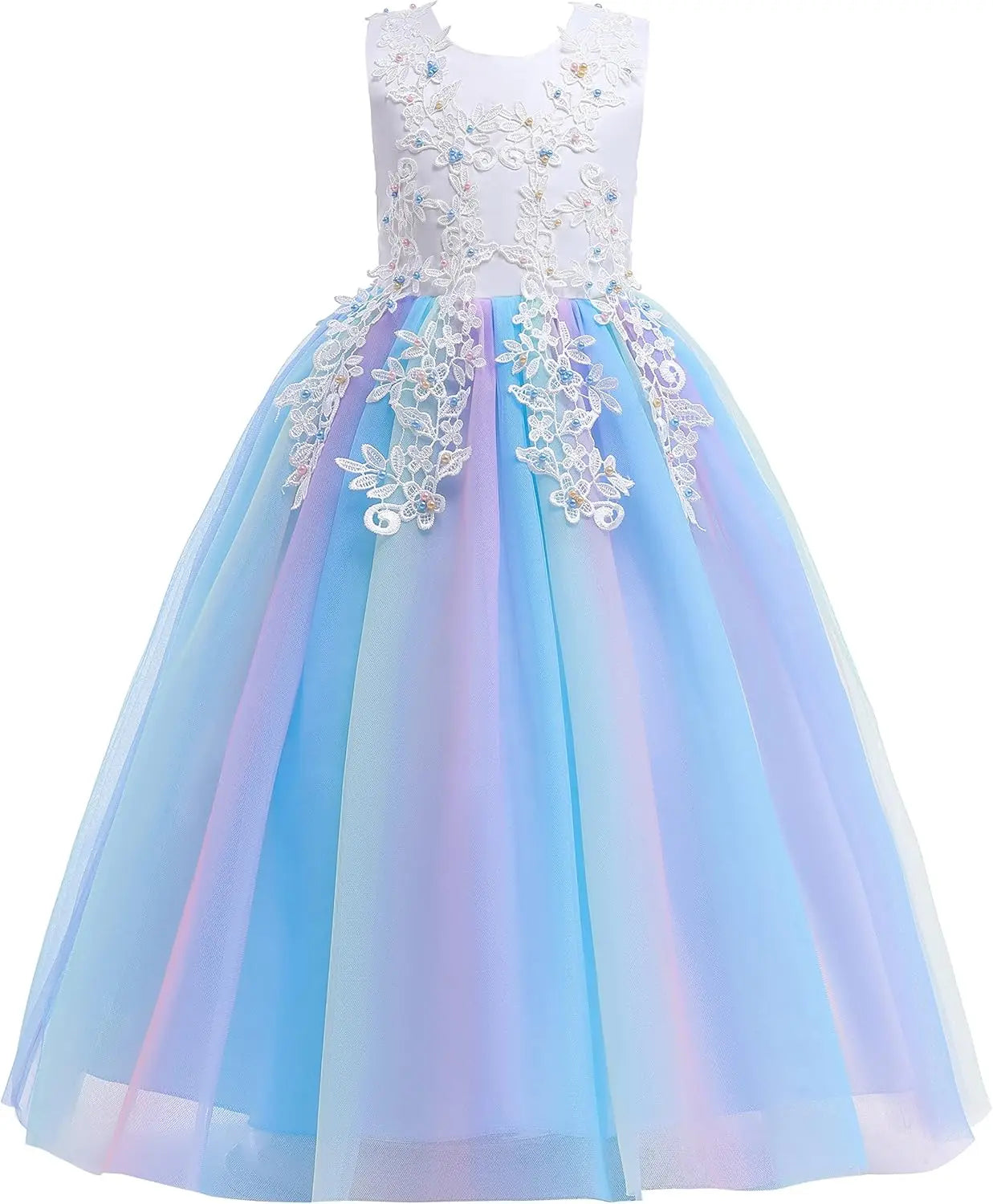 Little/Big Girls Lace Bridesmaid Dress Flower Kid Wedding Ball Gown Toddler Princess Pageant Evening Dresses princess dress