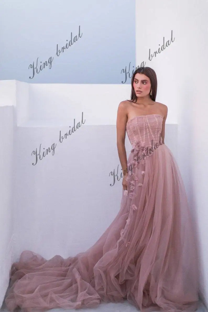 Corset ball gown Two piece Fairy princess tulle dress in blush formal dress women elegant prom party dresses women evening