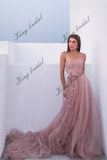 Corset ball gown Two piece Fairy princess tulle dress in blush formal dress women elegant prom party dresses women evening