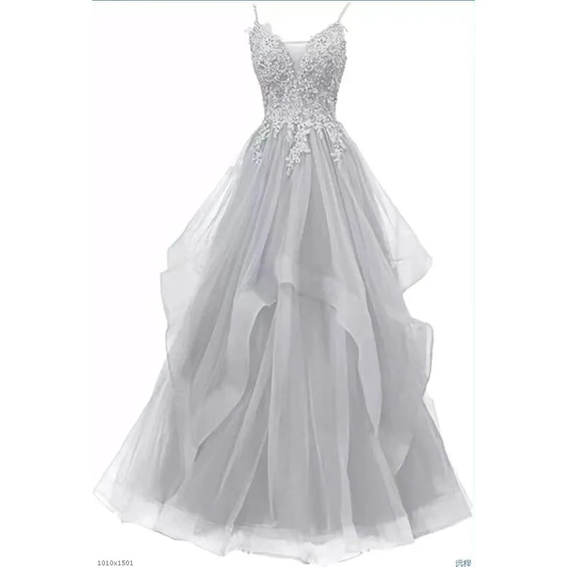 2027 Elegant Club Banquet Purple Strap Prom Dress Vocal Art Exam Senxi Colorful Silk Fairy Air Silk Dress Hosting Evening Dress