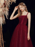 New Satin Long Mesh Spaghetti Strap Prom Bridesmaid Dress Women's Cocktail Dresses Formal Evening Dresses Party