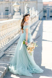 Off-shoulders bridal gown Corset wedding dress Princess bridal Sage mint ball gown 2025 evening party dresses