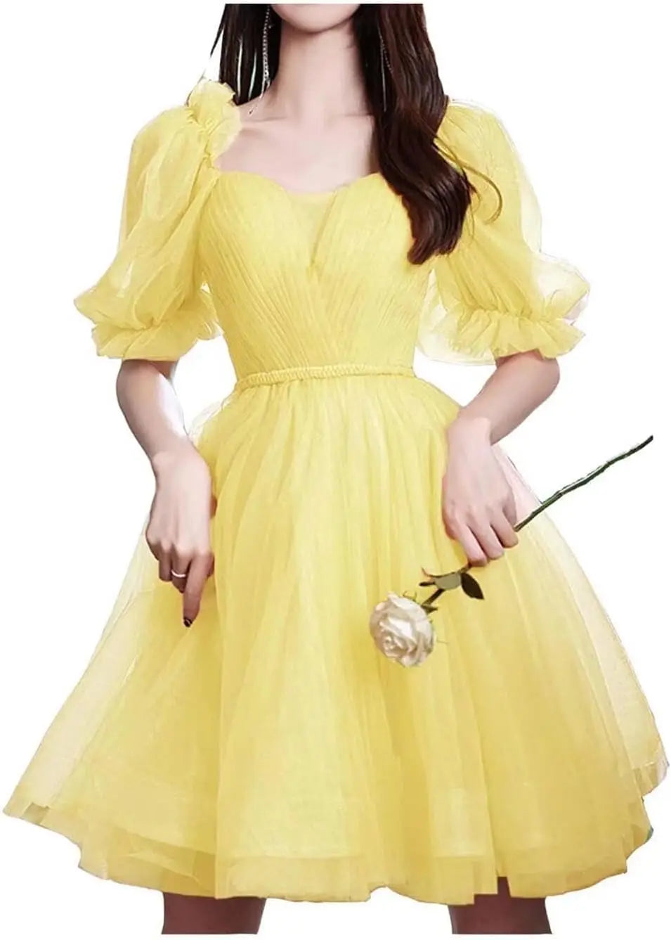 Maßgefertigtes Tüll-Abschlussballkleid für Frauen, kurzes Sweetheart-Puffärmel-Heimkehrkleid, Cocktailkleid, Minikleid, Partykleid 