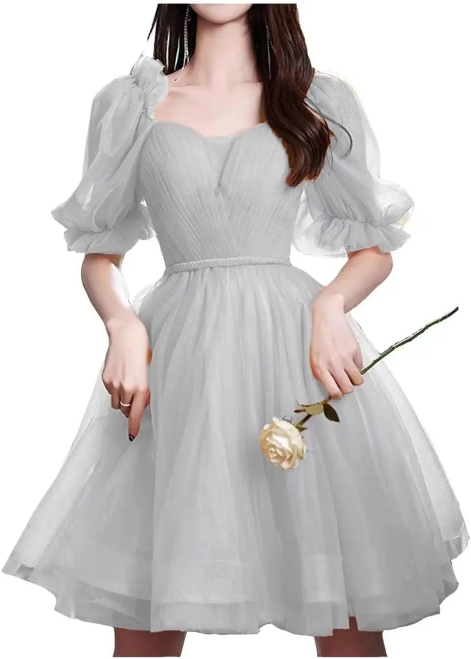 Maßgefertigtes Tüll-Abschlussballkleid für Frauen, kurzes Sweetheart-Puffärmel-Heimkehrkleid, Cocktailkleid, Minikleid, Partykleid 