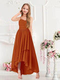 Vestidos de dama de honor para bodas, de gasa alta y baja, plisados, con tirantes finos, vestido de fiesta formal, vestidos de dama de honor para bodas 