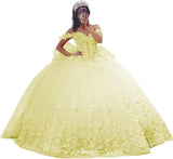 3D Butterfly Quinceanera Dresses Ball Gown Off Shoulder Sweet 15 16 Dresses Sparkly Tulle Beaded Party Gown party dress