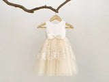 Vestido de niña de las flores con espalda en V y encaje para bodas, fiesta de niñas, vestido de princesa para niña pequeña con lazos, vestidos de primera comunión. 