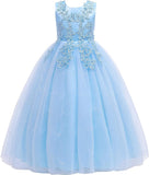 Little/Big Girls Lace Bridesmaid Dress Flower Kid Wedding Ball Gown Toddler Princess Pageant Evening Dresses princess dress