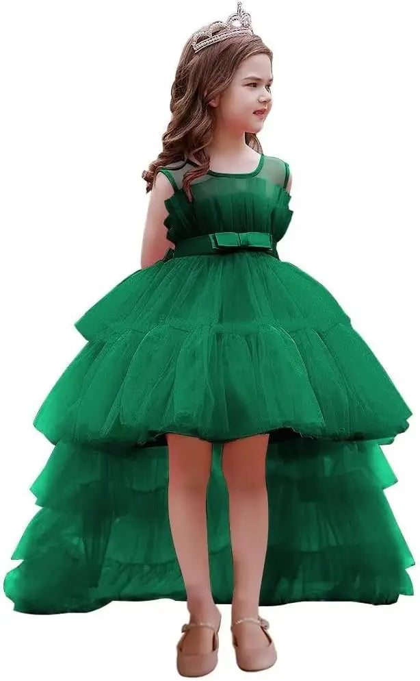 High Low Tulle Pageant Gown Tiered Flower Girl Dress Layered Ball Gown Kids Birthday Party Dress princess dress