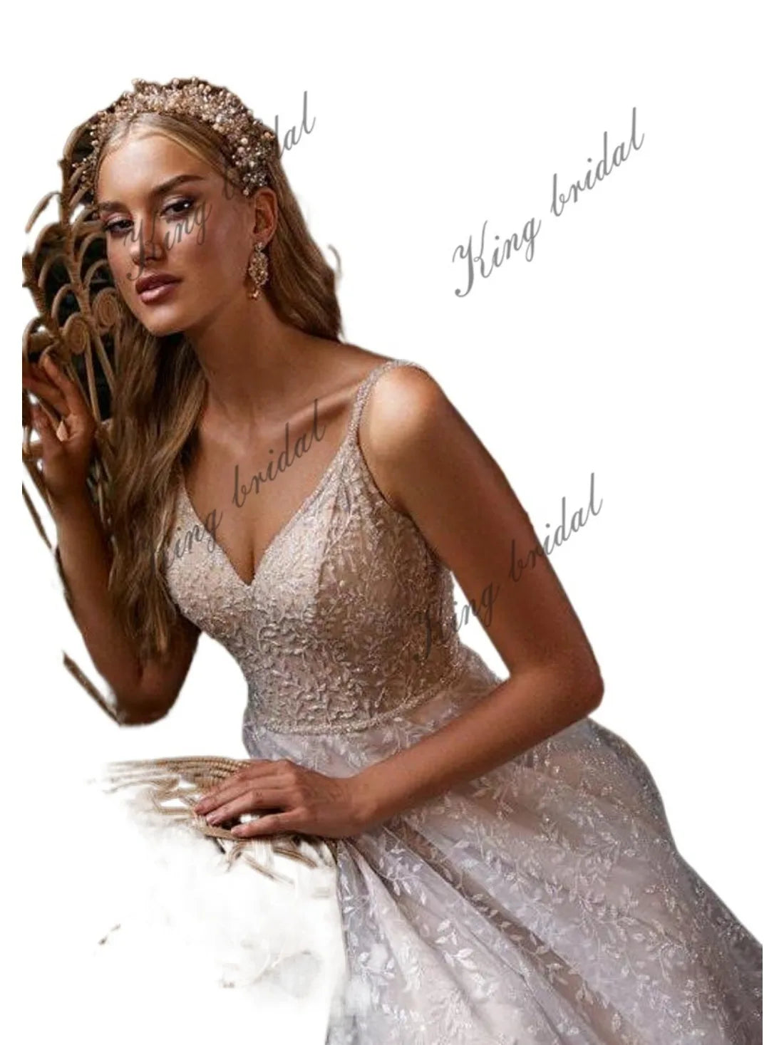 Vestido de novia brillante, vestido de novia de corte A con bordado de cristales, vestidos de novia sin espalda, vestido con brillo, vestido de novia personalizado 