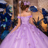 Prom Banquet Princess Gowns Customized Flower Girl Dress Lavender Floral Embroidery Appliques Sleeveless For Wedding Birthday
